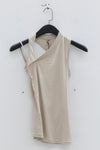 OUDE WAAG knitted asymmetric suspender vest OW-23SS-TP06 meters gray
